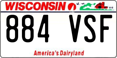 WI license plate 884VSF