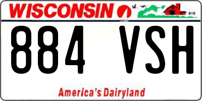 WI license plate 884VSH