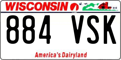 WI license plate 884VSK