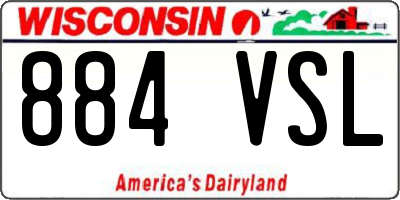 WI license plate 884VSL