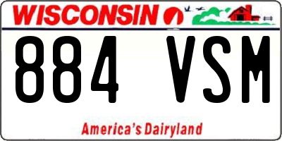 WI license plate 884VSM