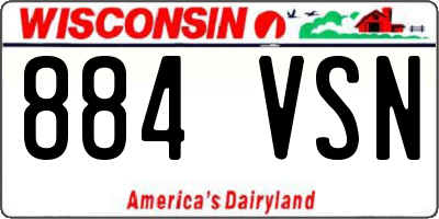 WI license plate 884VSN