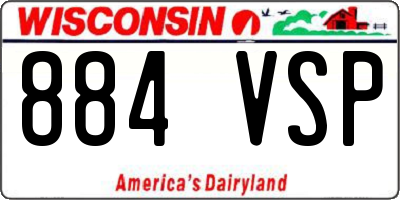 WI license plate 884VSP