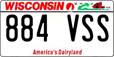 WI license plate 884VSS