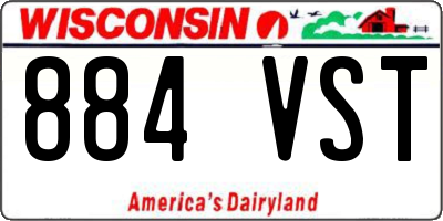 WI license plate 884VST