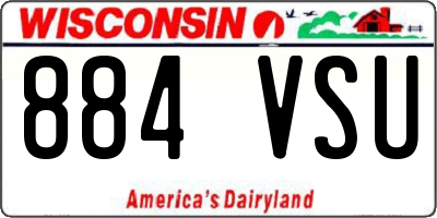 WI license plate 884VSU
