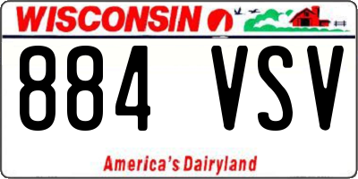 WI license plate 884VSV