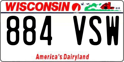 WI license plate 884VSW