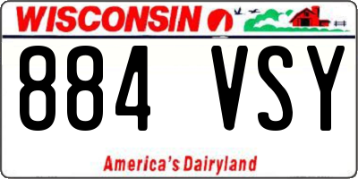 WI license plate 884VSY