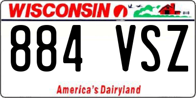 WI license plate 884VSZ