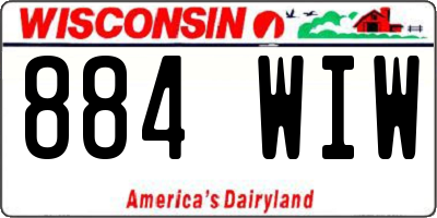 WI license plate 884WIW