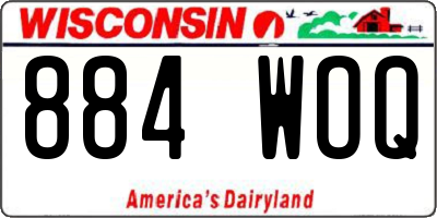 WI license plate 884WOQ