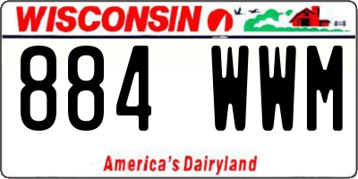 WI license plate 884WWM