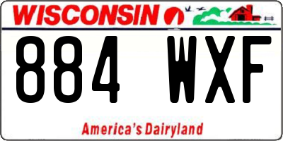 WI license plate 884WXF