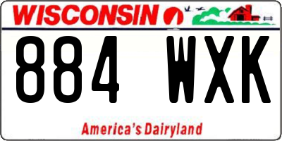 WI license plate 884WXK