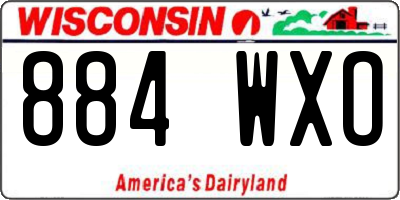 WI license plate 884WXO
