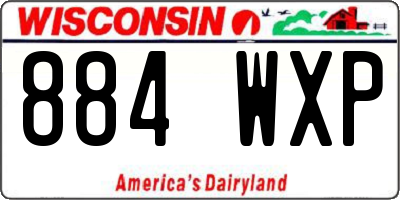 WI license plate 884WXP