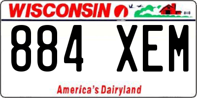 WI license plate 884XEM