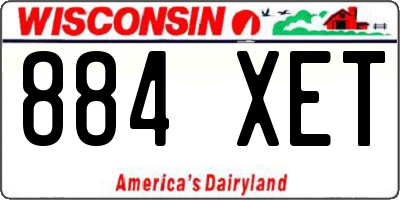 WI license plate 884XET