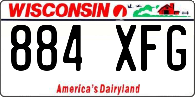 WI license plate 884XFG