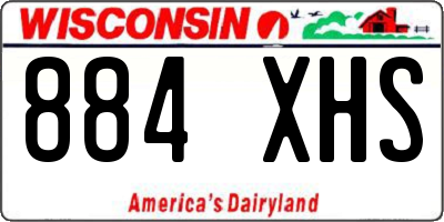 WI license plate 884XHS