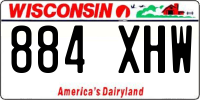 WI license plate 884XHW