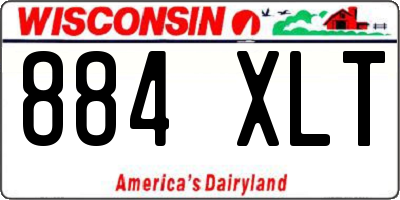 WI license plate 884XLT