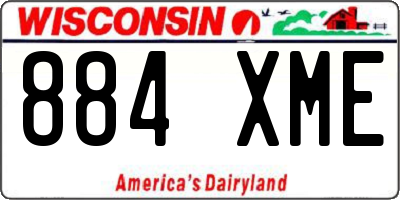 WI license plate 884XME
