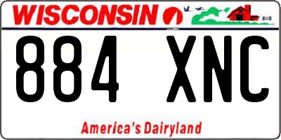 WI license plate 884XNC