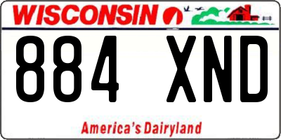 WI license plate 884XND