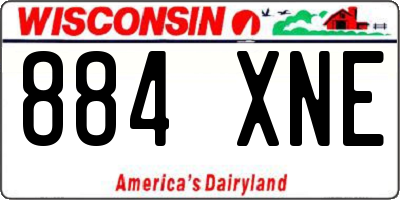 WI license plate 884XNE