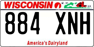 WI license plate 884XNH