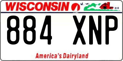 WI license plate 884XNP