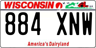 WI license plate 884XNW