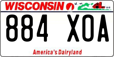 WI license plate 884XOA