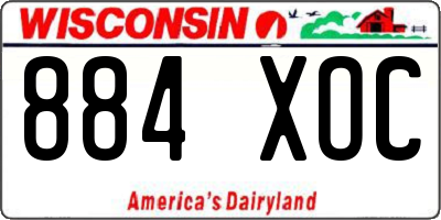 WI license plate 884XOC