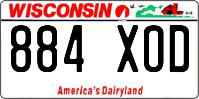 WI license plate 884XOD