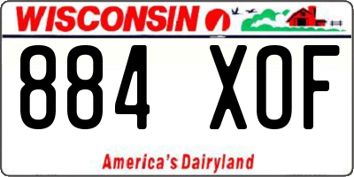 WI license plate 884XOF