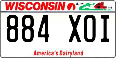 WI license plate 884XOI