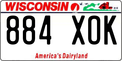 WI license plate 884XOK