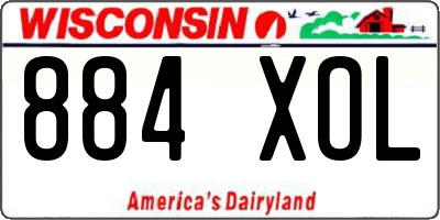 WI license plate 884XOL