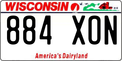WI license plate 884XON