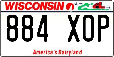 WI license plate 884XOP