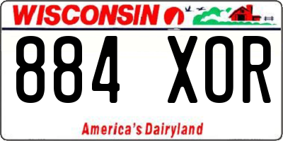 WI license plate 884XOR