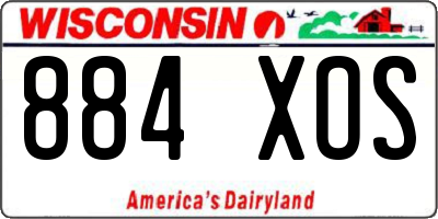 WI license plate 884XOS