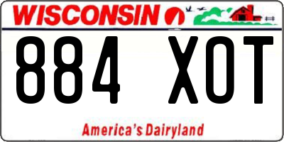 WI license plate 884XOT