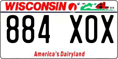 WI license plate 884XOX