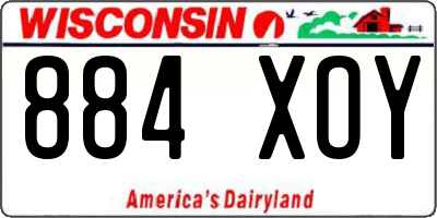 WI license plate 884XOY