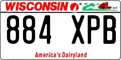 WI license plate 884XPB
