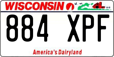 WI license plate 884XPF